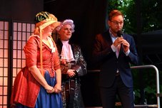 Christoph Jansen, Bürgermeister von Bad Godesberg Frank Oppermann, kleines theater Sabine Köhne-Kayser, KuKuG e.V. (v.l.) © Foto: Sabine Büttner